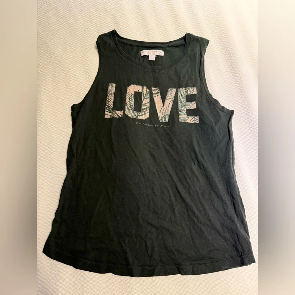 Spiritual Gangster olive LOVE Palm Print Tank Top size Medium - Picture 1 of 4